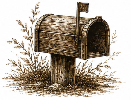 Rustic wooden mailbox